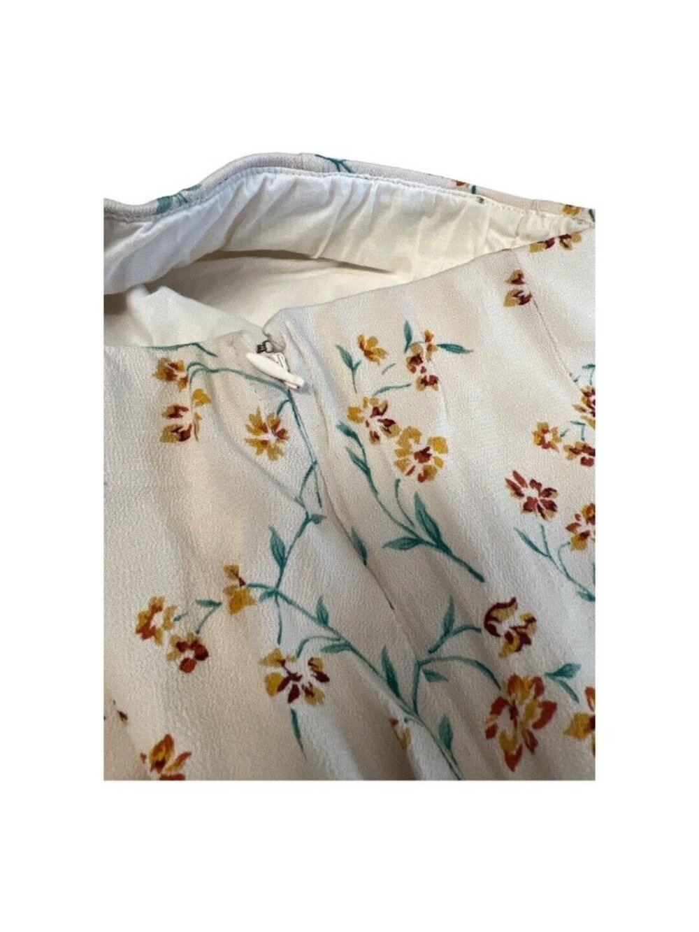 American Eagle Womens Floral Mini Skirt~Size Tag Missing~Ivory Romantic L9 05 - Picture 5 of 8